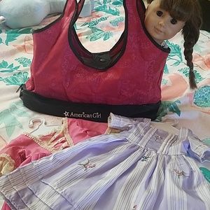 American Girl carry bag and 2 dresses